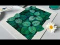 Depth Green Leaves painting process / Summer landscape painting / Leaf painting process / Botanical