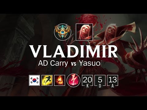 Vladimir AD Carry vs Yasuo - KR Challenger Patch 8.11