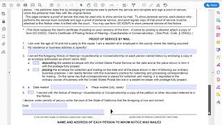 How an Attorney Fills Out A Notice of Hearing and Proof of Service for a Limited Conservatorship CA