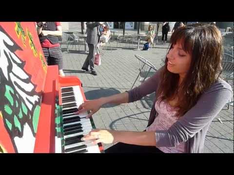 What a voice! Alysha Brillinger playing street piano