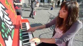 What a voice! Alysha Brillinger playing street piano