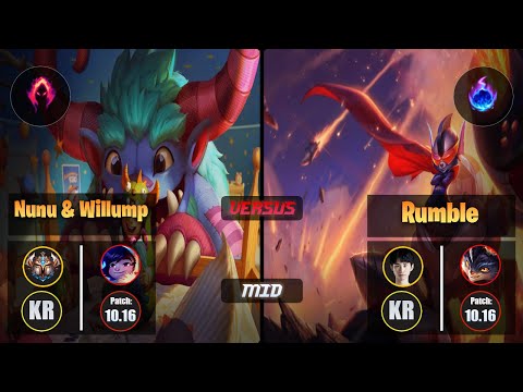 Challenger NUNU & WILLUMP [Dark Harvest] (Mid) VS Doinb RUMBLE - Challenger KR Patch 10.16