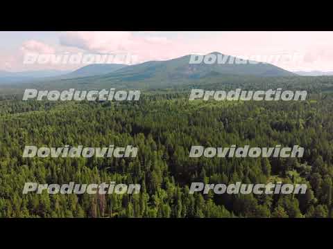 Forests and mountains of the Southern Urals near the village of Tyulyuk in Russia. Drone view.