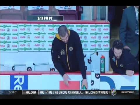 Nathan Horton pouring Boston water on Vancouver ice at Game 7!