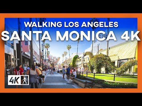 Santa Monica Walking Tour 4K – Downtown to Santa Monica Pier | Relaxing Los Angeles Sightseeing