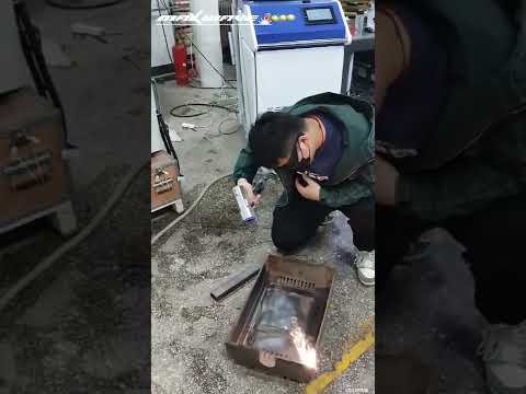 RustOff 2000W Continuous Wave Fiber Laser Cleaning System Tested with Rust Removing