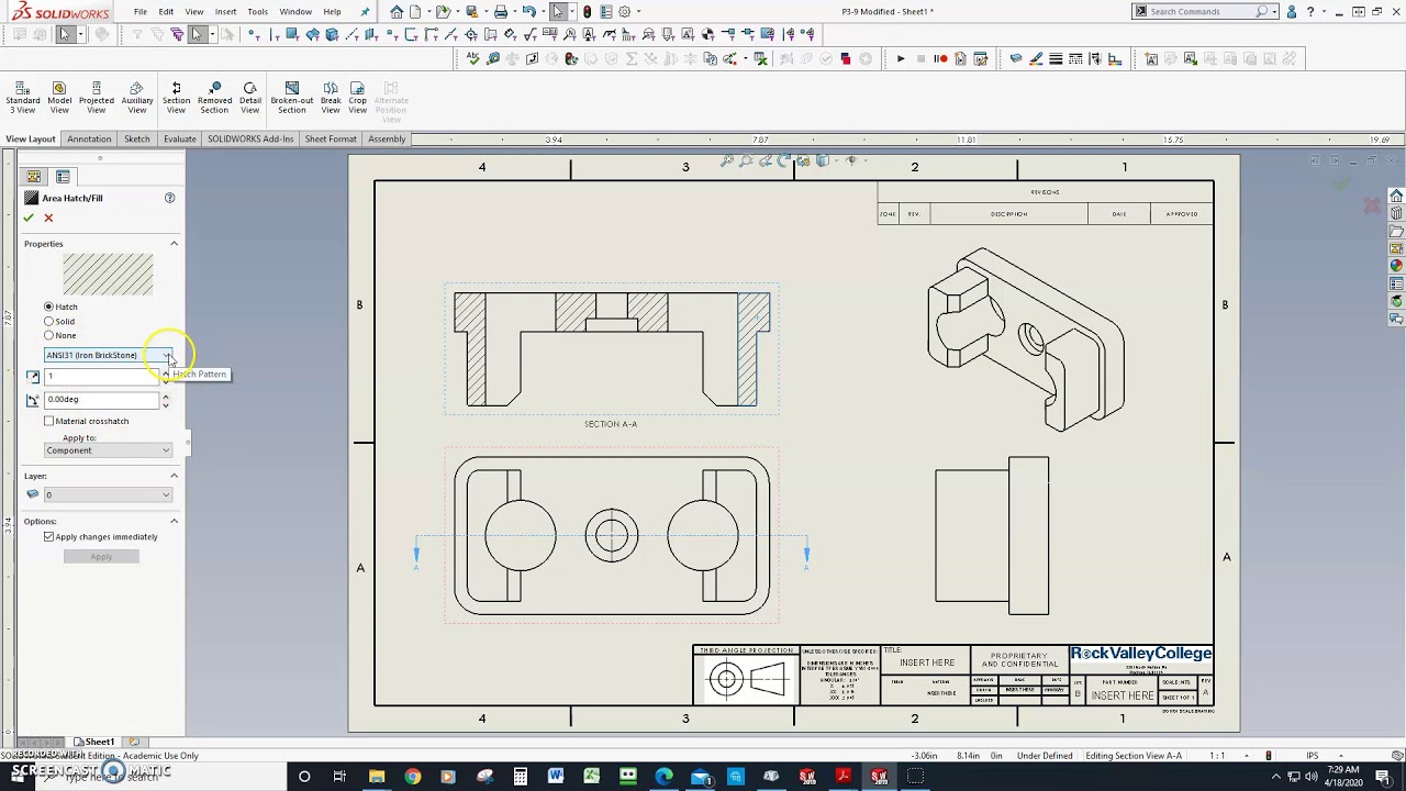 Section Line Material Change
