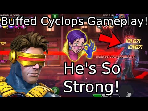 7 Star Rank 3 Buffed Cyclops (Blue Team) Gameplay! Insane Damage! | Marvel Contest Of Champions