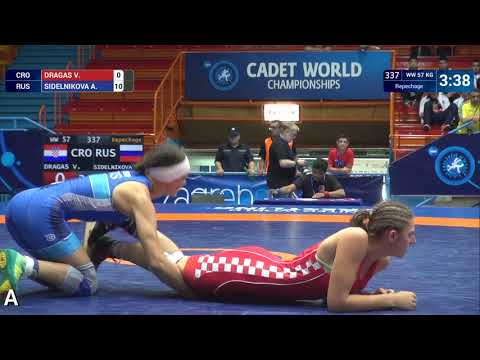 Repechage WW - 57 kg: V. DRAGAS (CRO) v. A. SIDELNIKOVA (RUS)