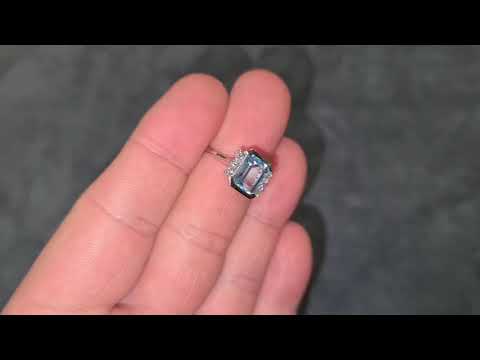 18ct White Gold Aquamarine Diamond Ring