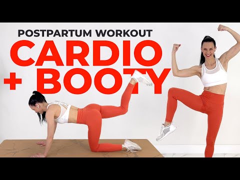 Postpartum Cardio Workout + GLUTES | 20 Minute Postpartum Workout