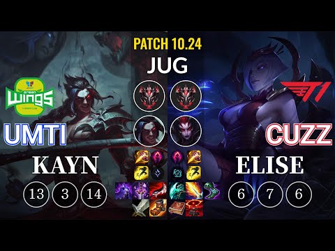 JAG UmTi Kayn vs T1 Cuzz Elise Jungle - KR Patch 10.24