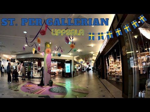 Sweden, Uppsala, ST PER GALLERIAN, Small Shopping Mall in Uppsala, Digital Walking through Mall 5K