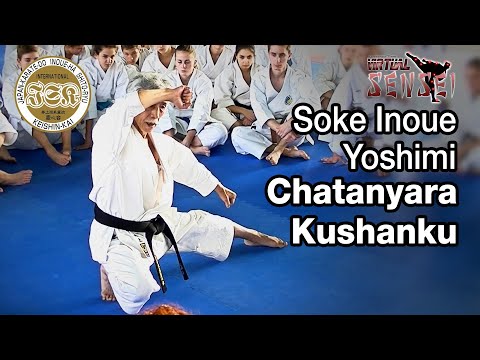 Soke Inoue Yoshimi teaches kata Chatanyara Kushanku and bunkai - Seminar Italy 2013