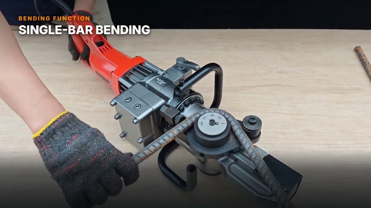RBC-16 portable electric rebar bender and cutter operation video