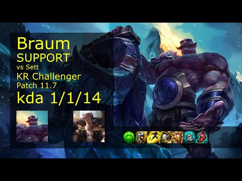 Braum Support & Aphelios vs Sett & Jinx - KR Challenger 1/1/14 Patch 11.7 // [롤] 브라움 vs 세트 서폿