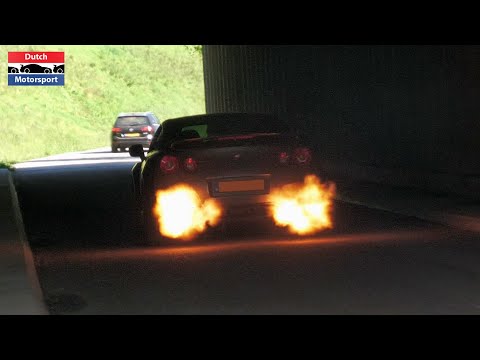 Modified Cars Accelerating in Tunnel - Camaro Turbo, GTR, Murcielago, Skyline, Cayman GT4, Golf R,.