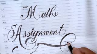 How to Write Maths Assignment in Stylish Calligraphy || Cursive Writing