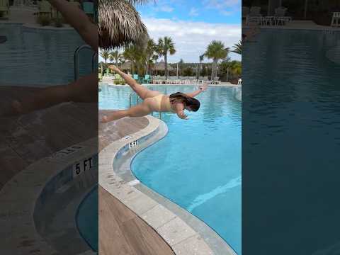Running and DIVING into the Cold Swimming Pool in Florida #shorts