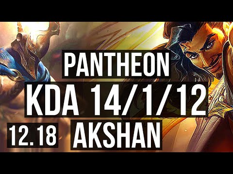 PANTHEON vs AKSHAN (TOP) | 14/1/12, 3.2M mastery, Legendary, 600+ games | KR Diamond | 12.18