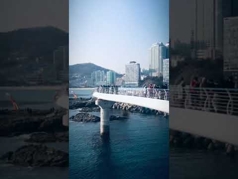 Vista da praia de Songdo de Songdo Cloud Trails em Busan, Coreia do Sul