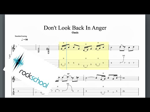 Don't Look Back In Anger Rockschool Hot Rock Grade 4 Guitar