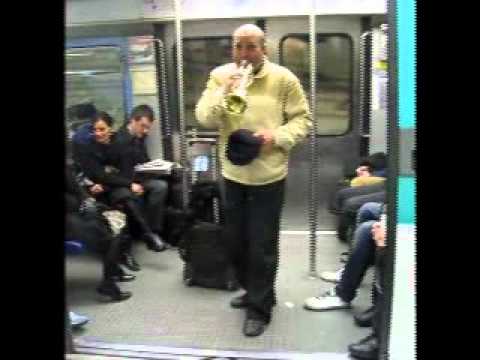 Video of trumpet player on the Paris Metro | Strasbourg St Denis