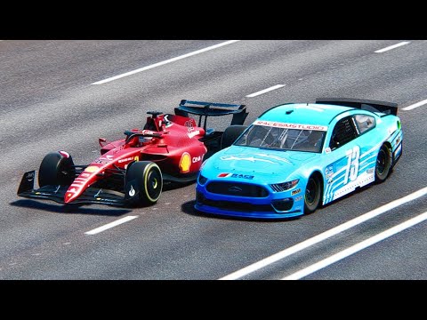 Ferrari F1 2022 vs Nascar 2021 at Drag Race 20 KM