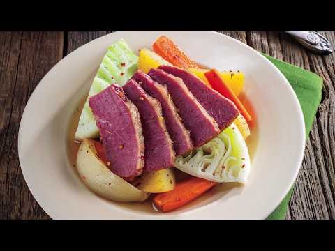 Corned Beef with Vegetables and Mustard-Dill Sauce |...