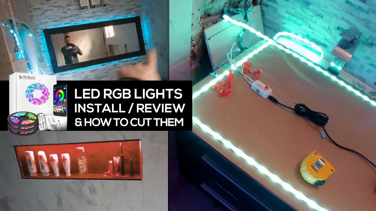 How To Install LED Light strips behind a TV or Mirror (Sound remote controlled LEd lights)