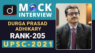 Durga Prasad Adhikary Rank - 205  (UPSC 2021)  Moc