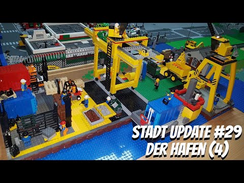 Der Hafen (4) - Hafenmauer und der Lastkran für Container | LEGO® Stadt Update #29