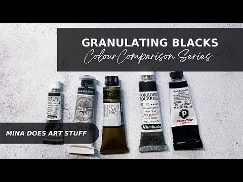 Granulating Blacks - Colour Comparison Series - Mina Does Art Stuff