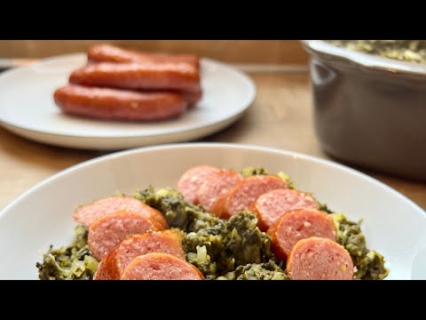 Ofenmeister Zubereitung Grünkohl mit Mettwurst