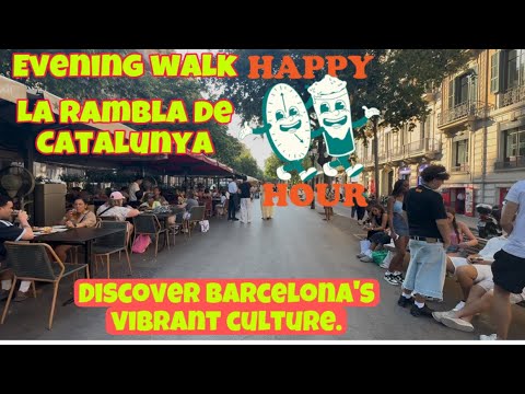BARCELONA in summer || WALKING TOUR at La Rambla Catalunya July 2025 .