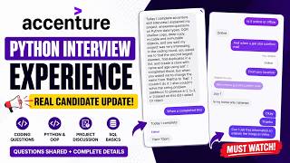🔥 Accenture Python Interview Experience| Online Skill Interview | Customer Software Engineer
