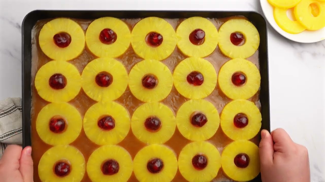 Pineapple Upside-Down Sheet Cake | Easy Retro Dessert