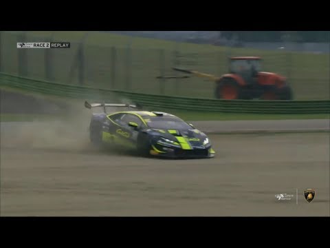 Lamborghini Super Trofeo Europe 2017. Race 2 Autodromo di Imola. Kikko Galbiati Crash
