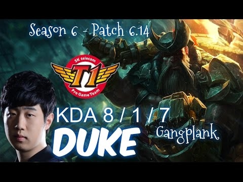 SKT T1 Duke GANGPLANK vs RUMBLE Top - Patch 6.14 KR Ranked | League of Legends