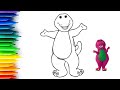 Barney The Dinosaur Drawing Painting Coloring For Kids And Toddlers Child Art