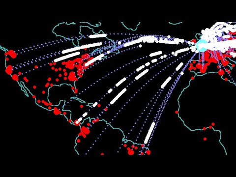 240,000 attacks on my HoneyPot. WarGames visualisation.
