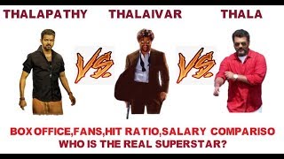 Rajini vs Vijay vs Ajith|thalaivar vs thalapathy vs thala |movie,hit,b.o,salary comparison|bigil