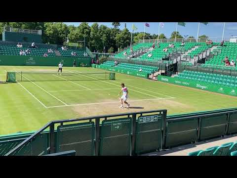 Richard Gasquet warm up vs Jay Clarke Nottingham Challenger 2021