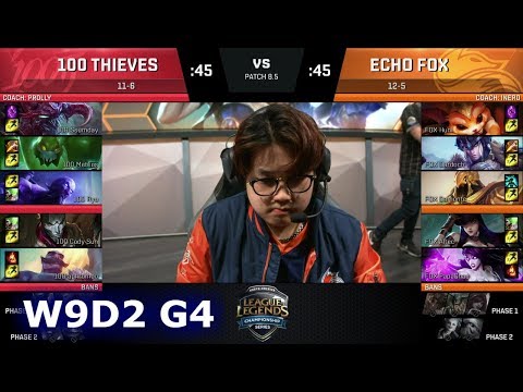 100 Thieves vs Echo Fox | Week 9 Day 2 of S8 NA LCS Spring 2018 | 100 vs FOX W9D2 G4