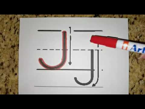 Trazos del grefema J  en papel