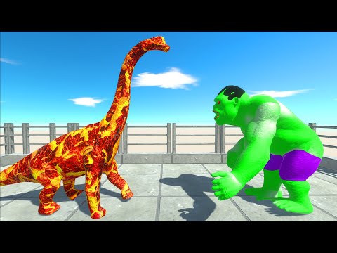HULK GORO vs LAVA BRACHIOSAURUS DEATH RUN - Animal Revolt Battle Simulator