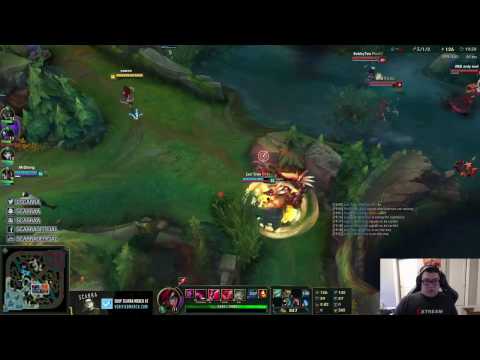 S7 Ranked Gameplay Valkrin as Hecarim Jungle vs Rengar   Scarra as Katarina vs Morgana Mid