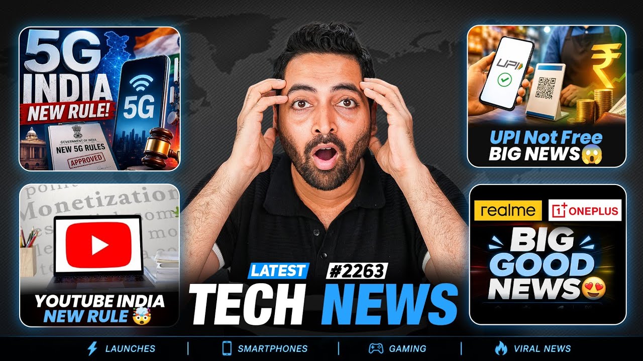 5G India New Rule🥲,UPI Not Free India😓,Nothing OS 5,YouTube New Rule, OnePlus-realme Big News✅