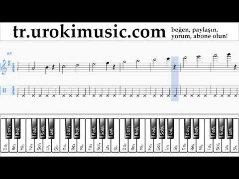 Piyano Nasıl Çalınır (sağ el) Passenger - Let Her Go Tablatura Bölüm#1 egzersizleri um-i723