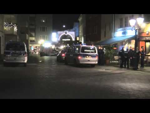 Polizeipräsenz in Bonner Innenstadt nach Fußballrandale am 06.12.15